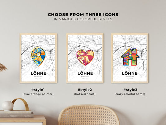 Lohne Germany maps with colorful icons