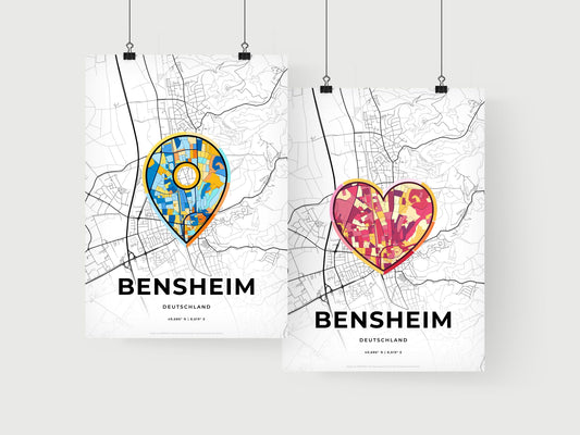 Bensheim Germany art print for couples
