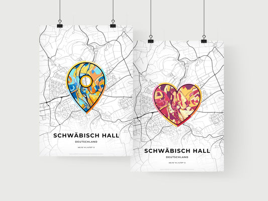 Schwabisch Hall Germany art print for couples