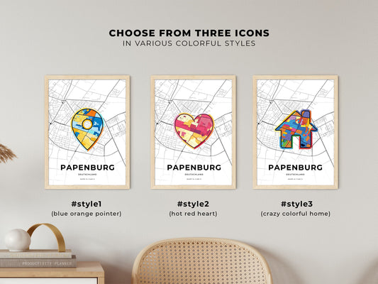 Papenburg Germany maps with colorful icons