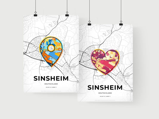 Sinsheim Germany art print for couples
