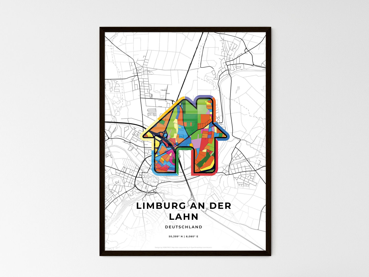 Limburg An Der Lahn Germany wedding art map with home icon
