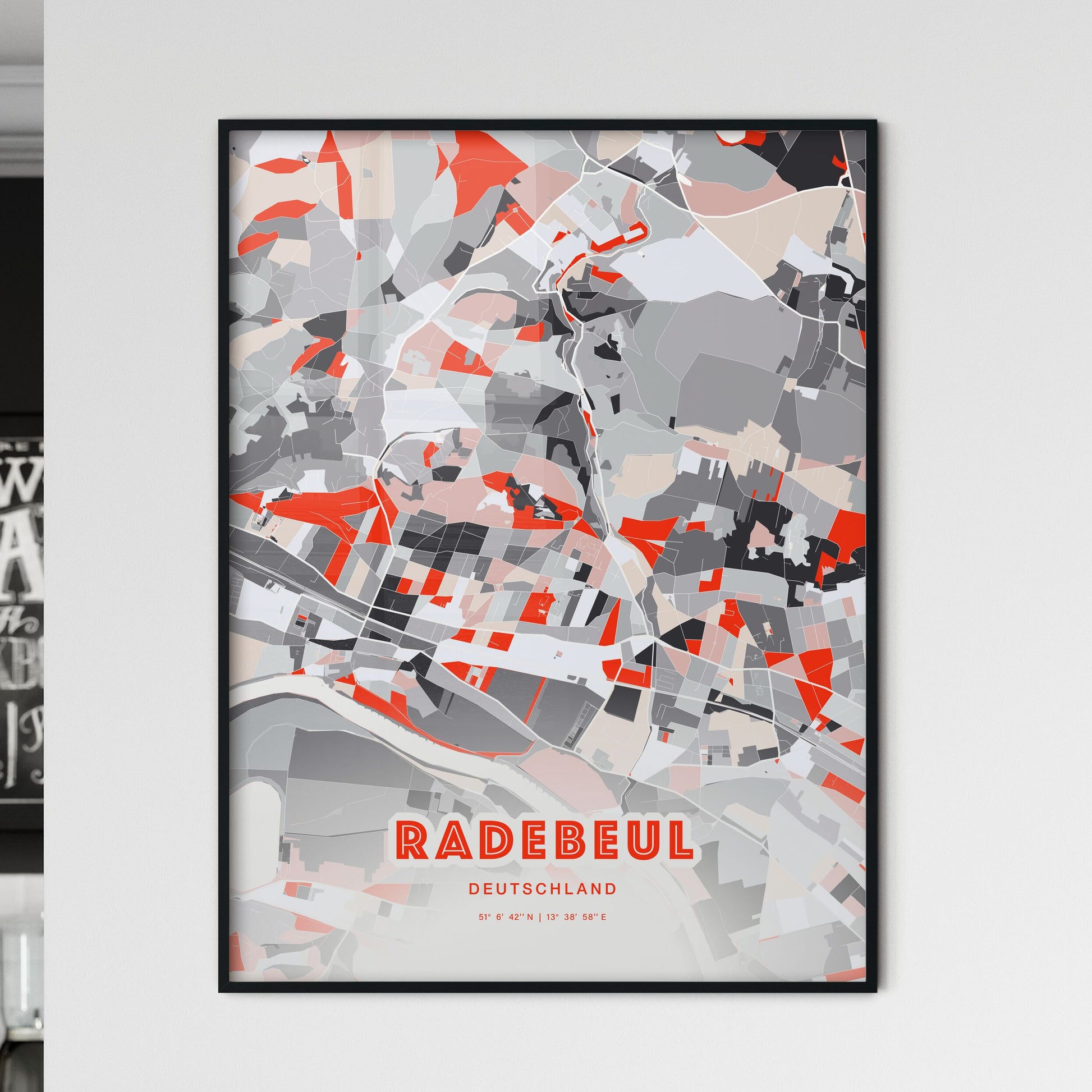 Colorful RADEBEUL GERMANY Fine Art Map Modern