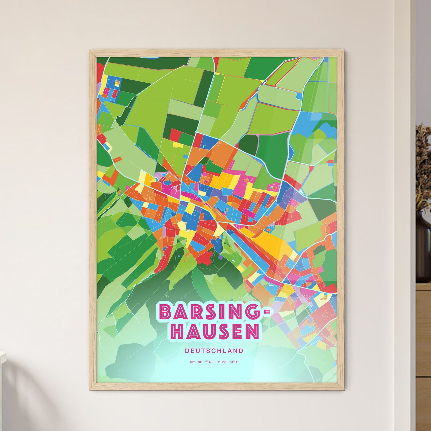 Colorful BARSINGHAUSEN GERMANY Fine Art Map Crazy Colors