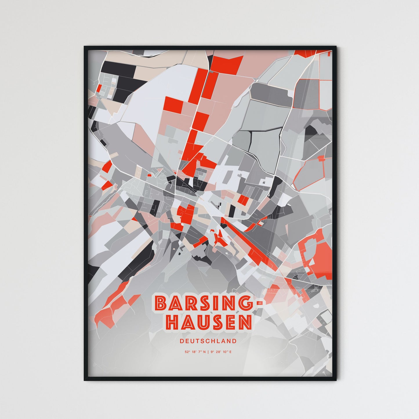 Colorful BARSINGHAUSEN GERMANY Fine Art Map Modern