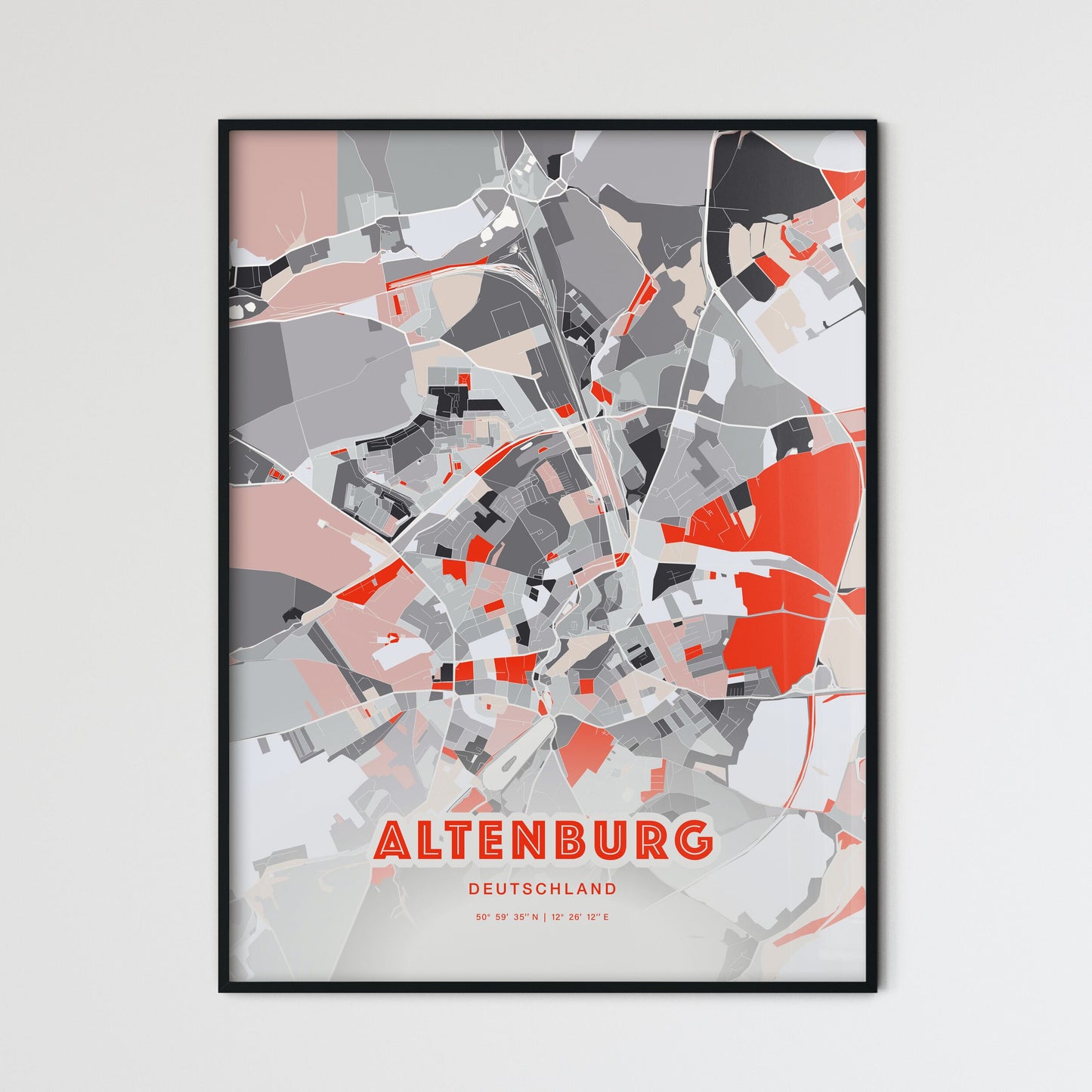 Colorful ALTENBURG GERMANY Fine Art Map Modern