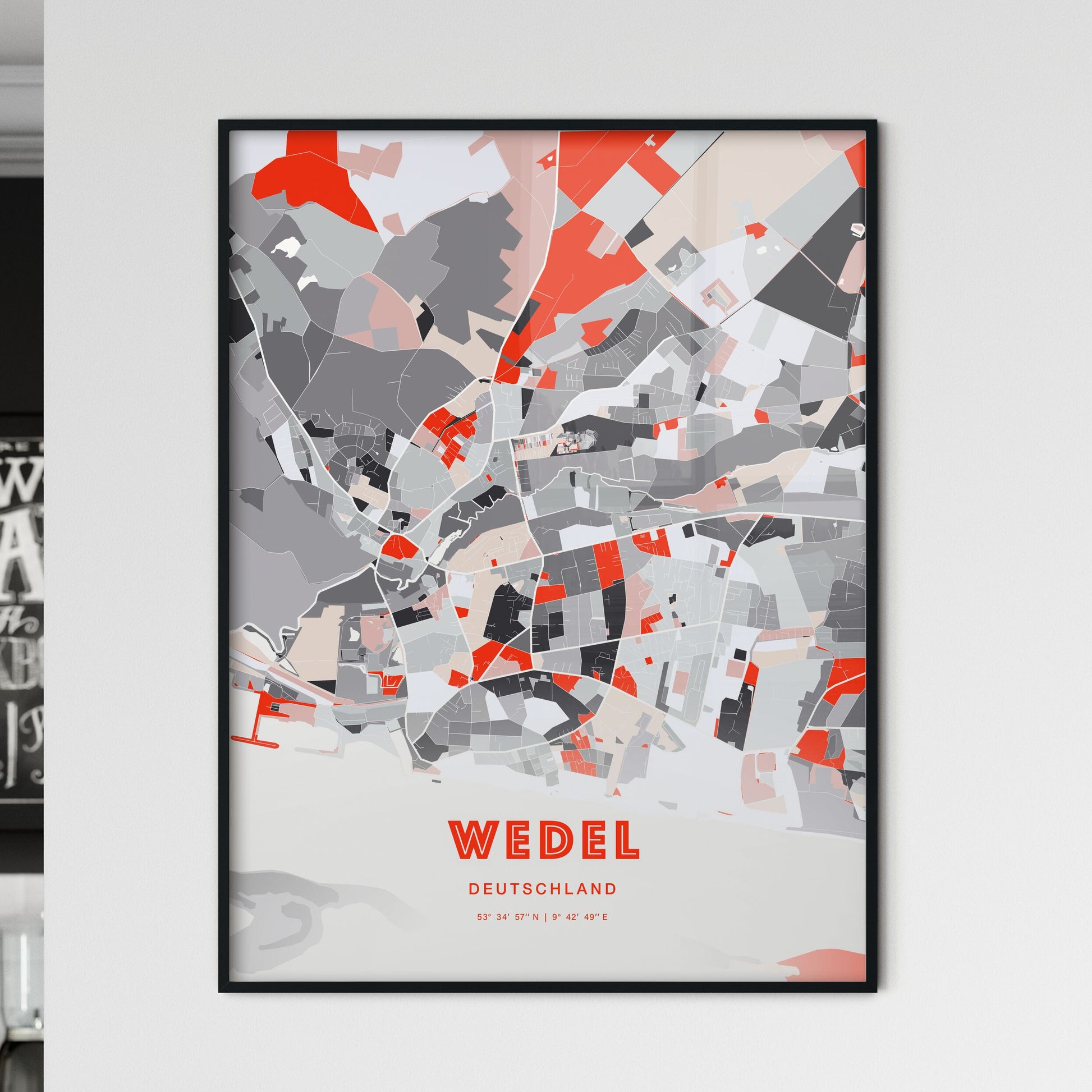 Colorful WEDEL GERMANY Fine Art Map Modern