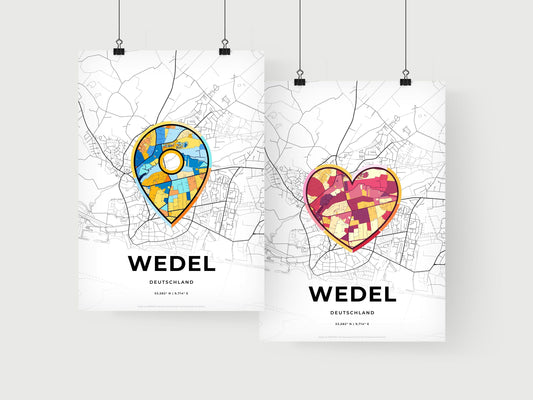 Wedel Germany art print for couples