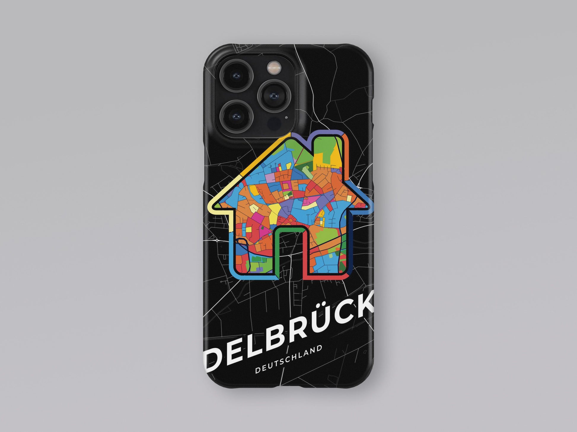 Delbrück Deutschland slim phone case with colorful icon. Birthday, wedding or housewarming gift. Couple match cases. 3