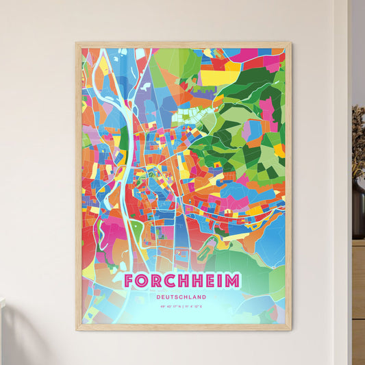 Colorful FORCHHEIM GERMANY Fine Art Map Crazy Colors