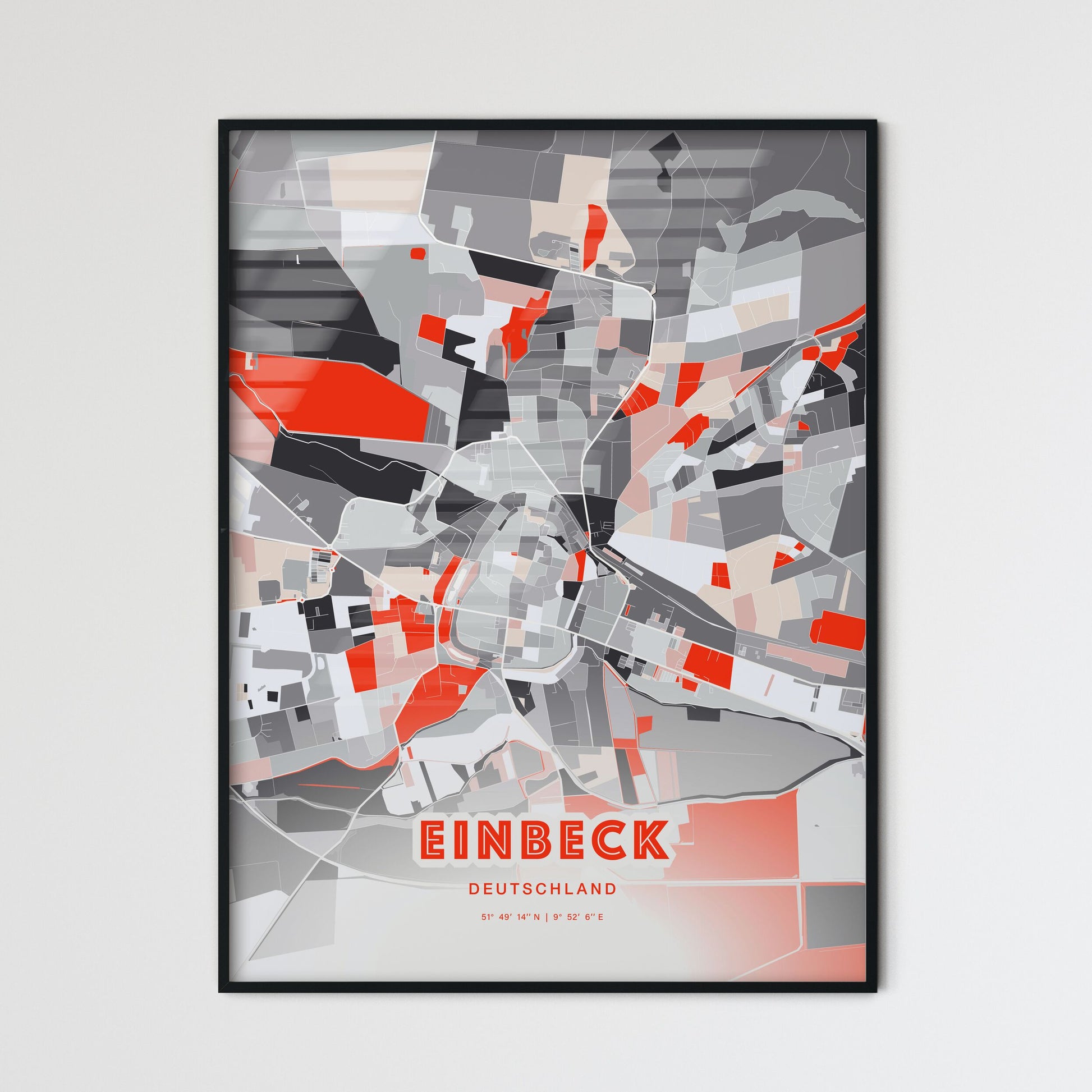 Colorful EINBECK GERMANY Fine Art Map Modern