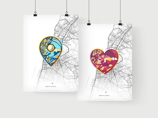 Patras Greece art print for couples