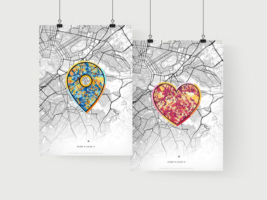 Vyronas Greece art print for couples