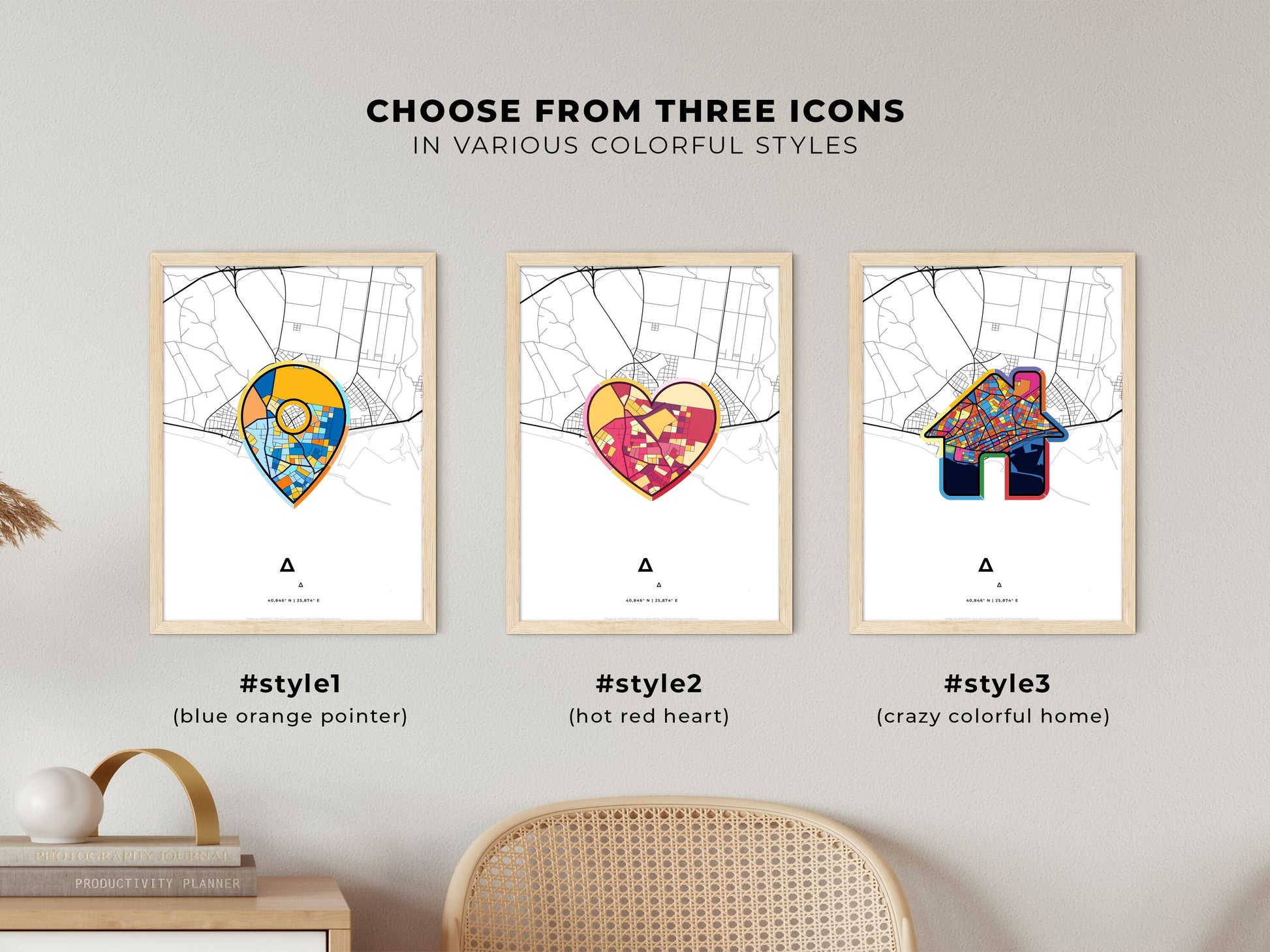 Alexandroupoli Greece maps with colorful icons