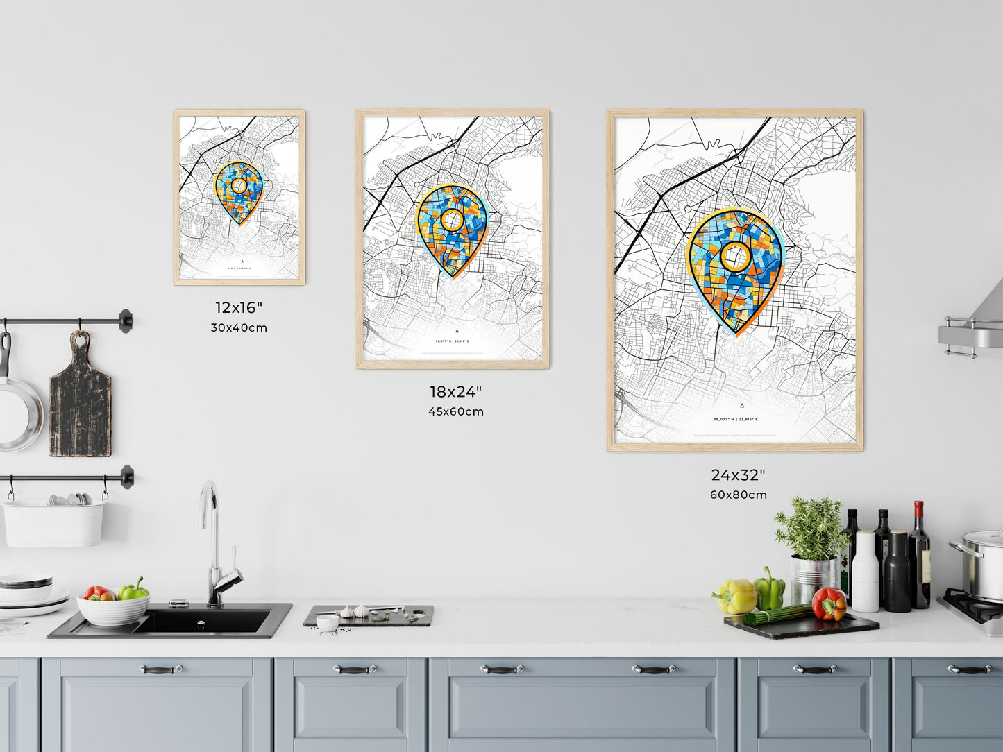 Kifissia Greece art map size chart