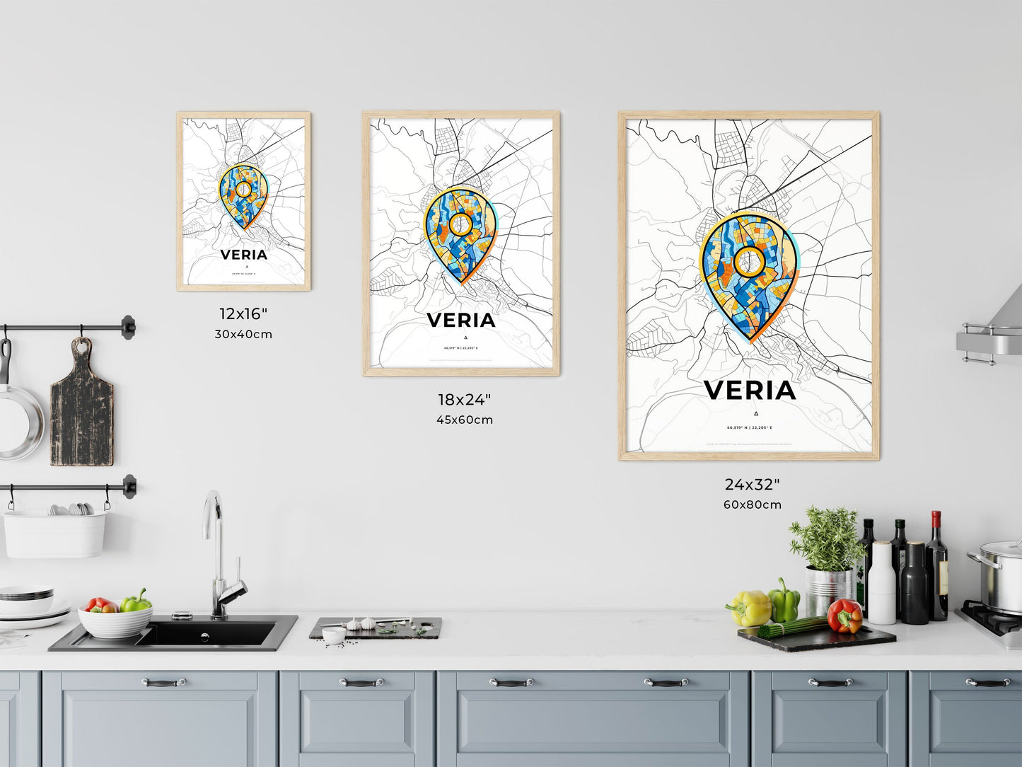 Veria Greece art map size chart