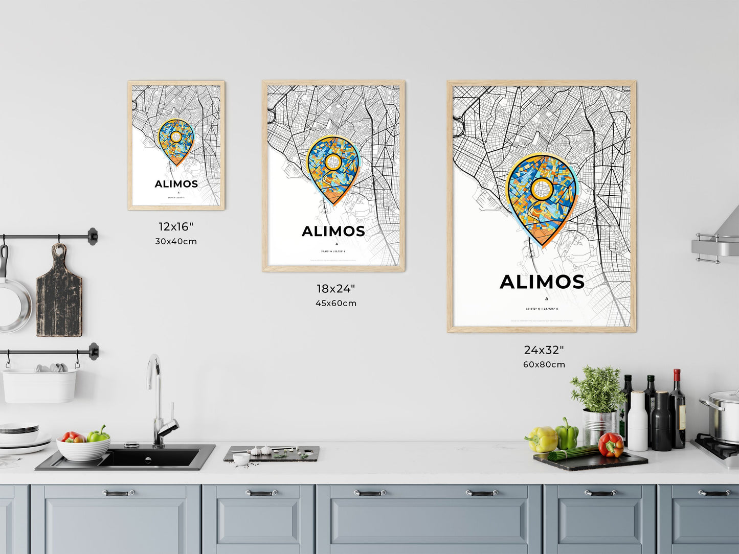 Alimos Greece art map size chart