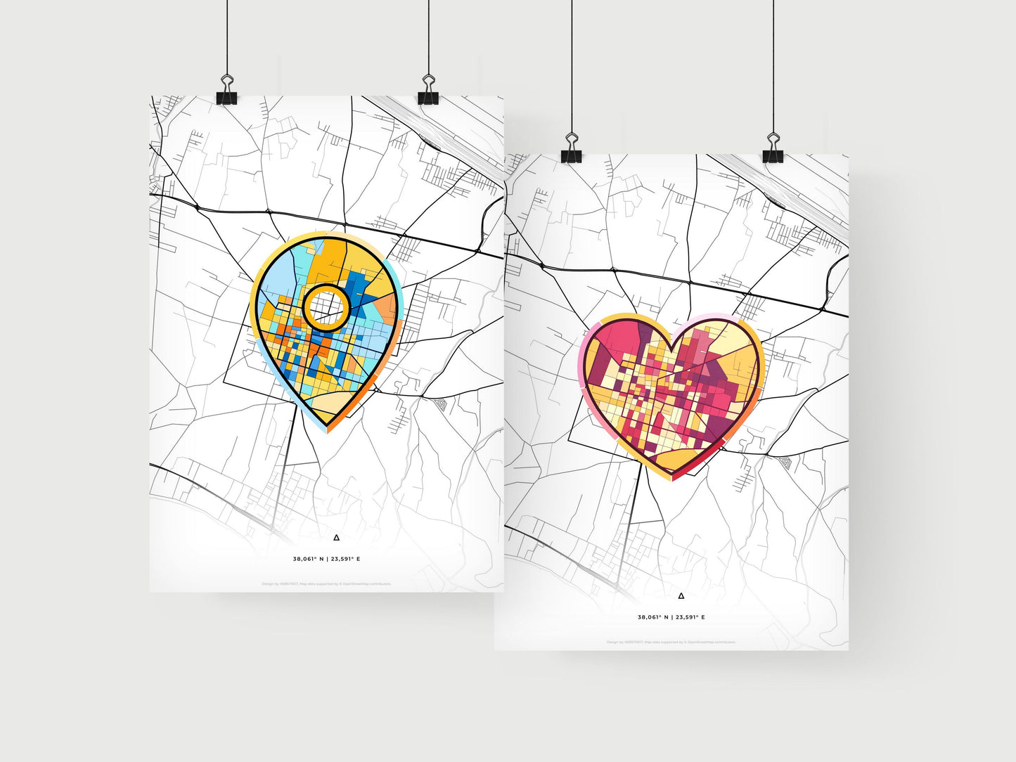 Aspropyrgos Greece art print for couples