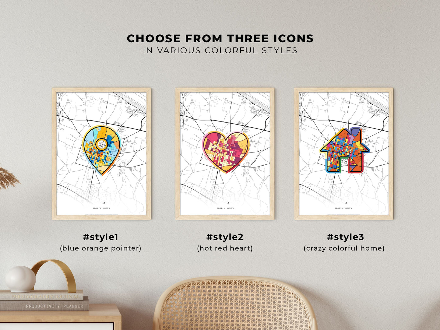 Aspropyrgos Greece maps with colorful icons