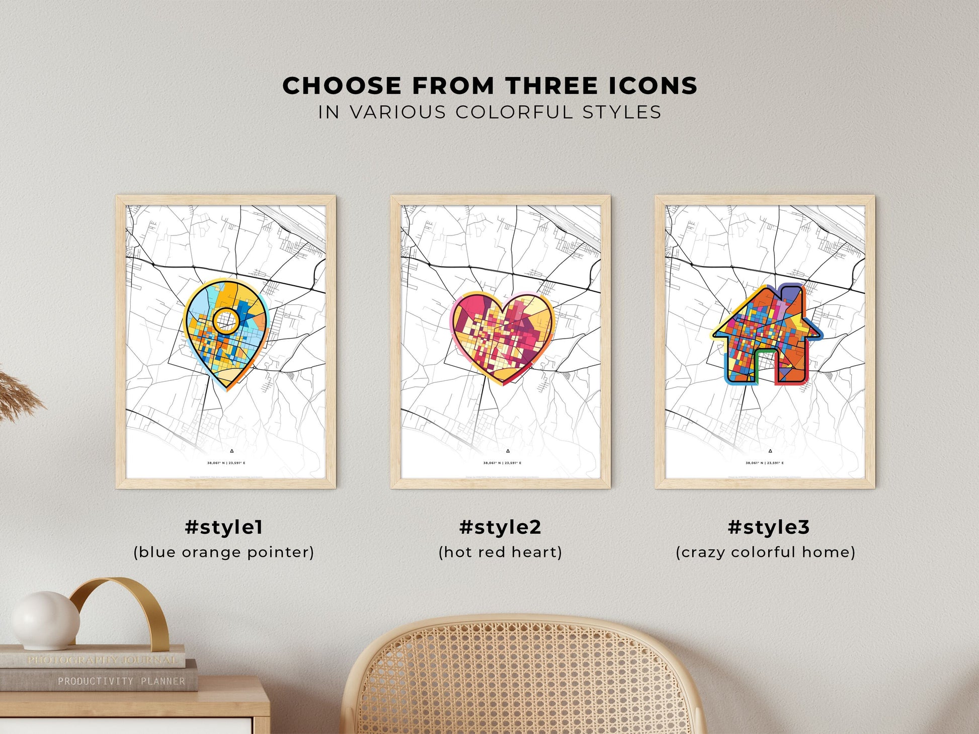 Aspropyrgos Greece maps with colorful icons