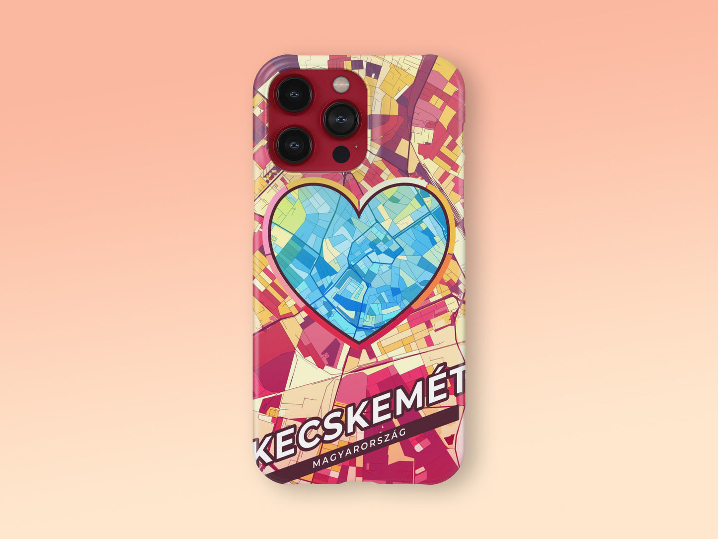 Kecskemét Hungary slim phone case with colorful icon. Birthday, wedding or housewarming gift. Couple match cases. 2