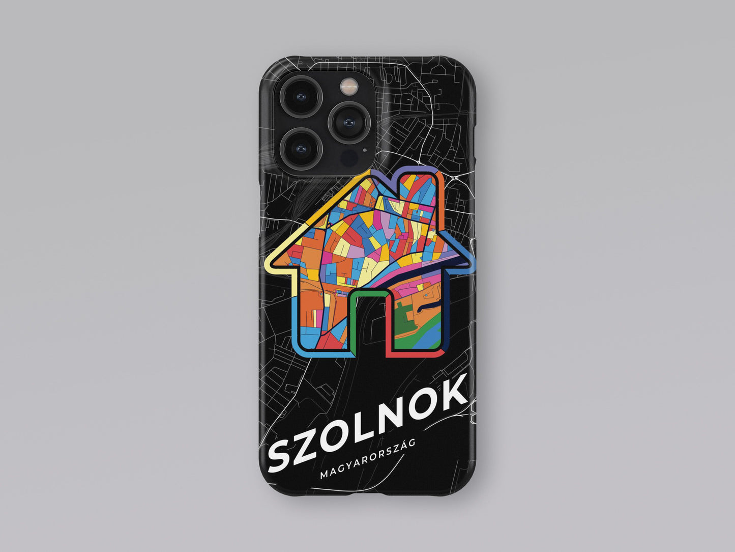 Szolnok Hungary slim phone case with colorful icon 3