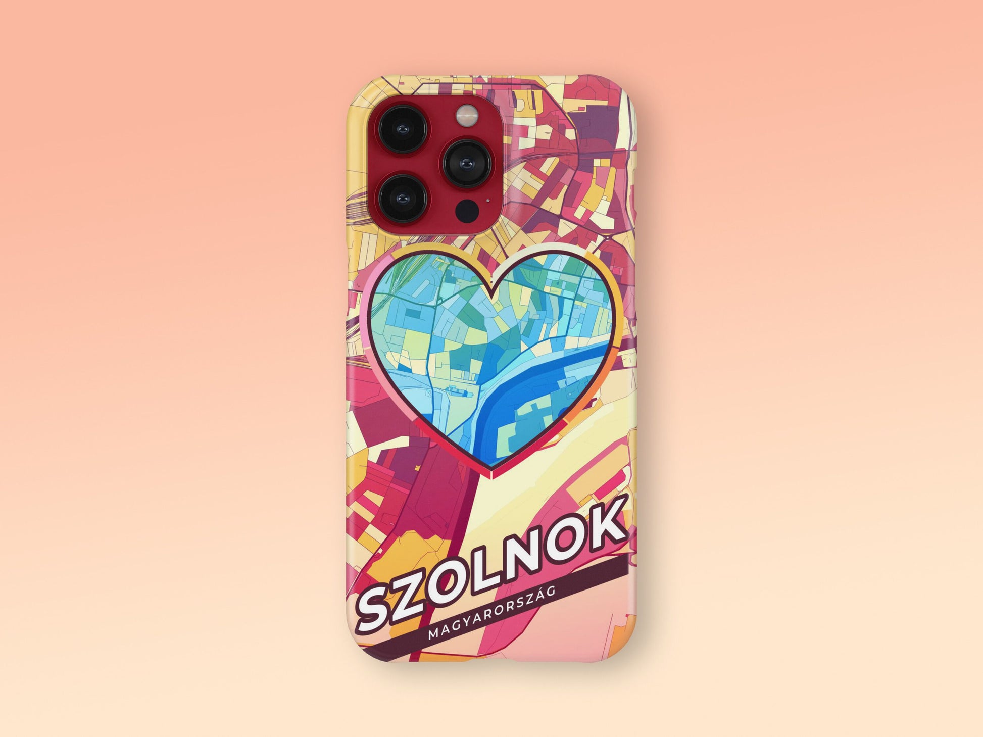 Szolnok Hungary slim phone case with colorful icon 2