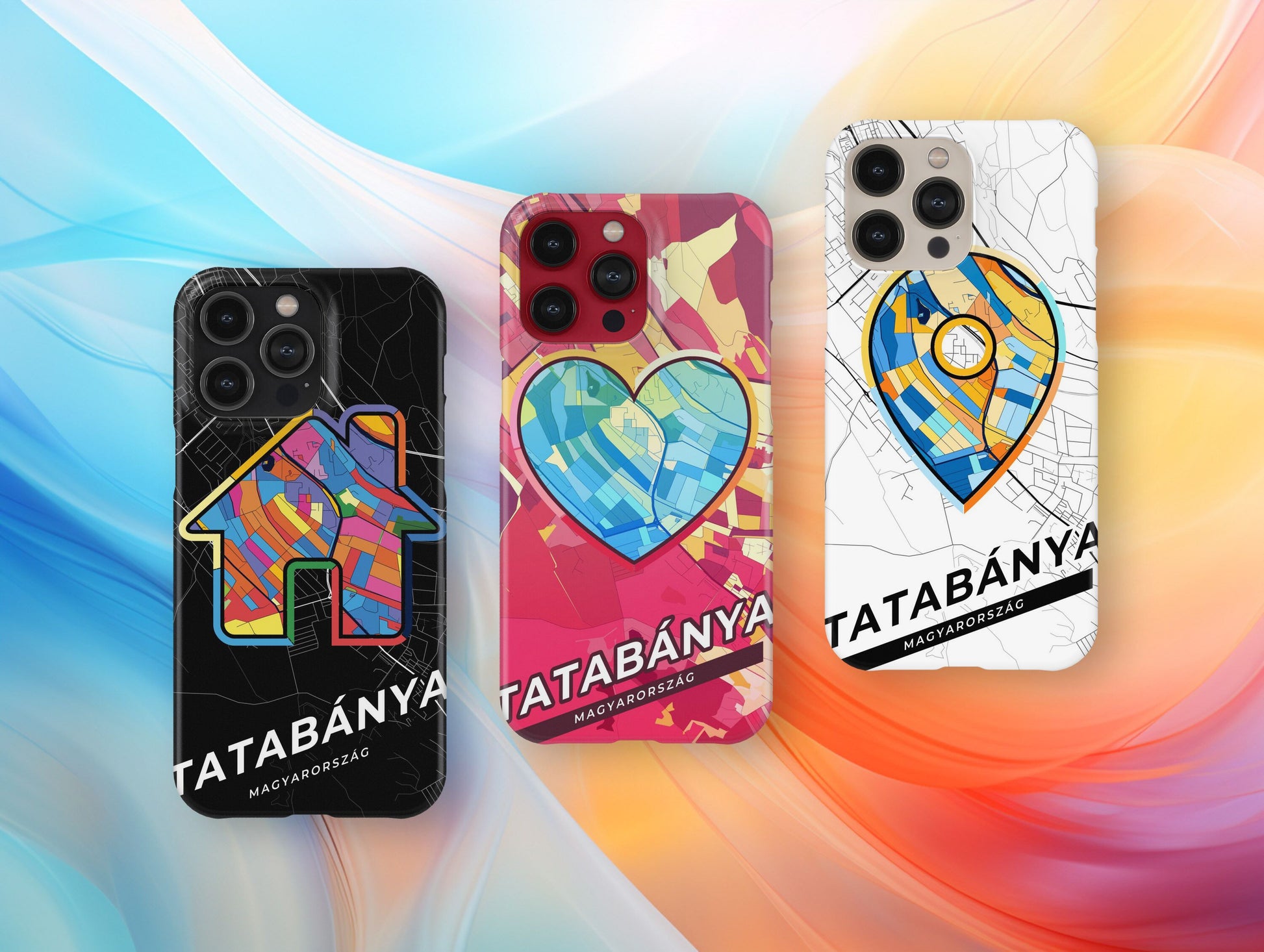 Tatabánya Hungary slim phone case with colorful icon