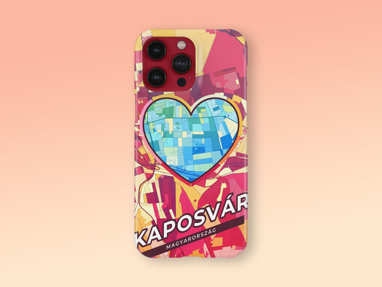 Kaposvár Hungary slim phone case with colorful icon. Birthday, wedding or housewarming gift. Couple match cases. 2