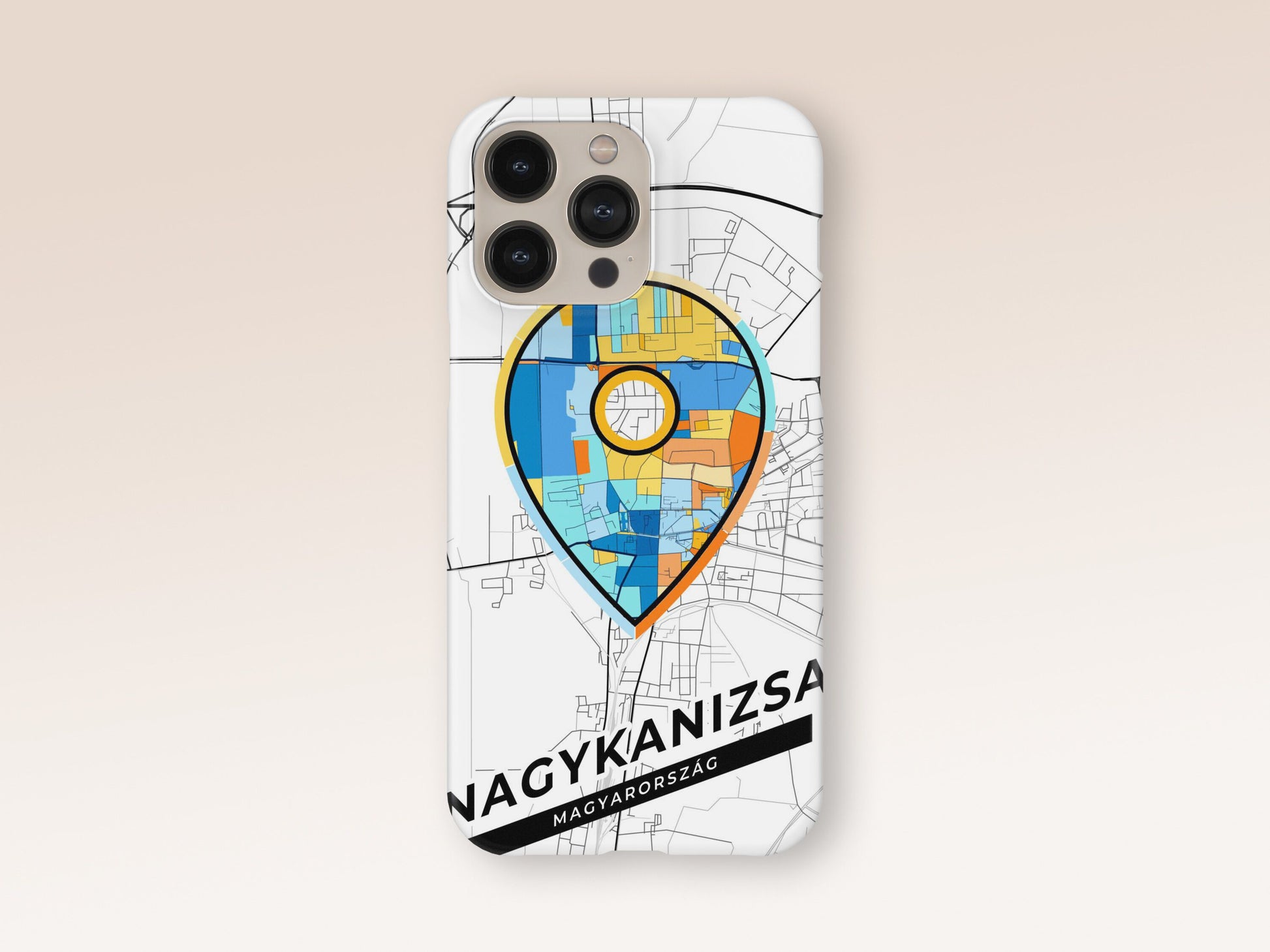 Nagykanizsa Hungary slim phone case with colorful icon. Birthday, wedding or housewarming gift. Couple match cases. 1