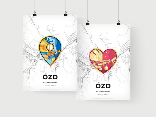 Ózd Hungary art print for couples