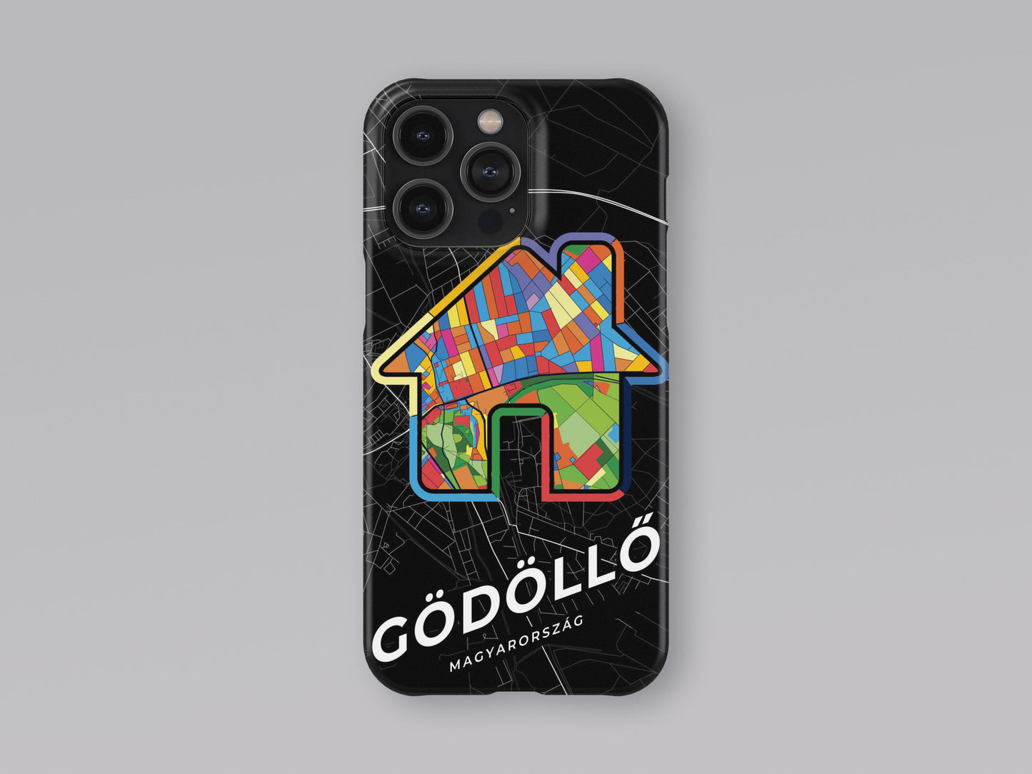 Gödöllő Hungary slim phone case with colorful icon. Birthday, wedding or housewarming gift. Couple match cases. 3