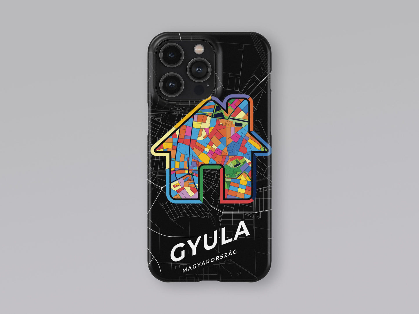 Gyula Hungary slim phone case with colorful icon. Birthday, wedding or housewarming gift. Couple match cases. 3