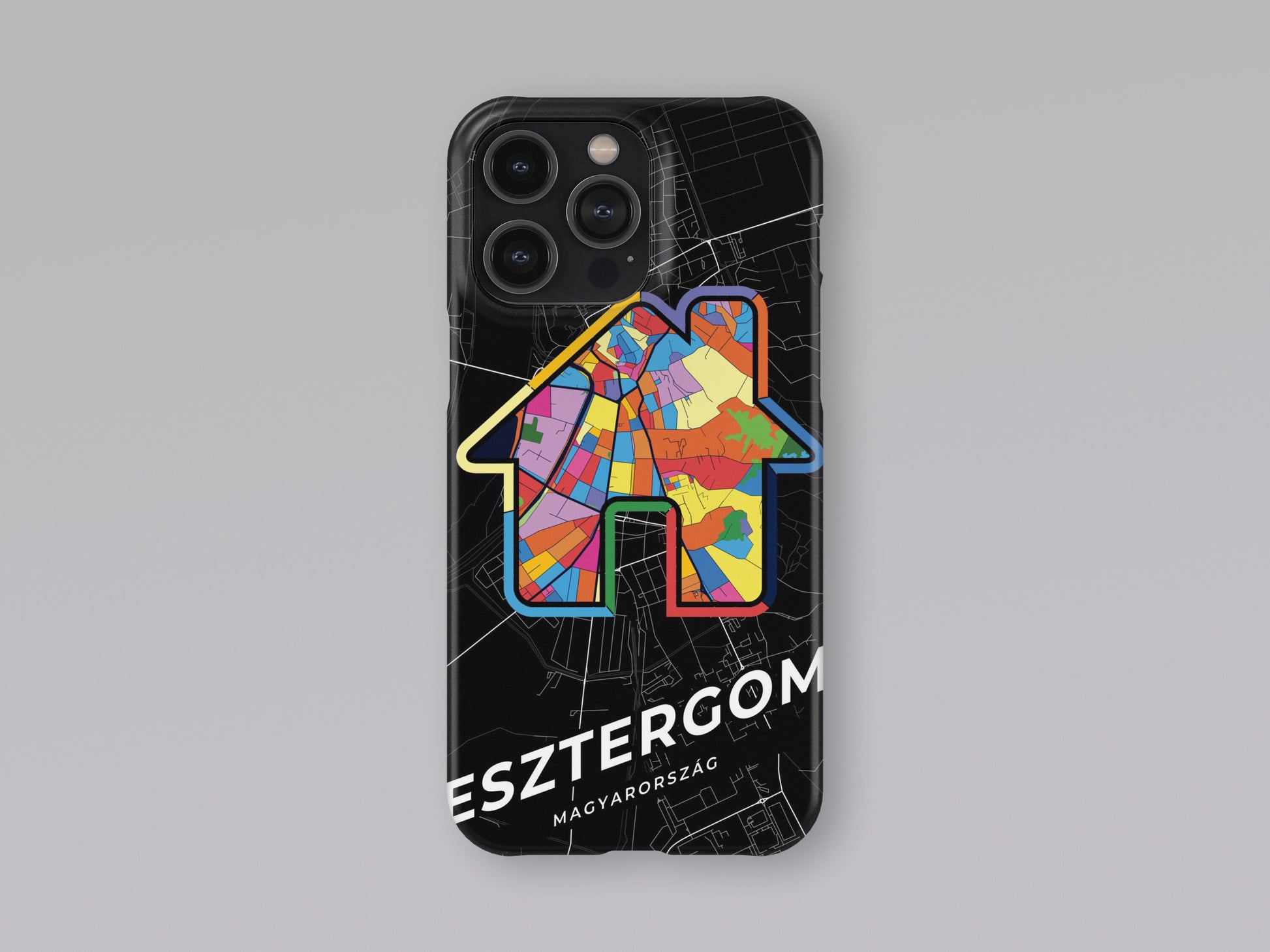 Esztergom Hungary slim phone case with colorful icon. Birthday, wedding or housewarming gift. Couple match cases. 3