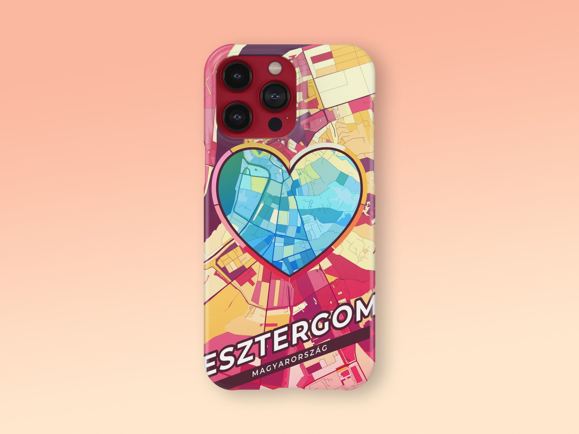 Esztergom Hungary slim phone case with colorful icon. Birthday, wedding or housewarming gift. Couple match cases. 2