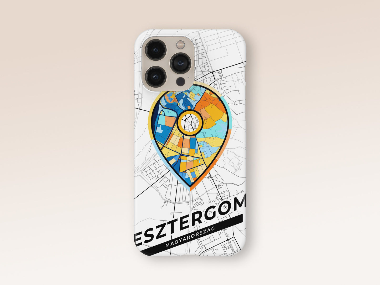 Esztergom Hungary slim phone case with colorful icon. Birthday, wedding or housewarming gift. Couple match cases. 1