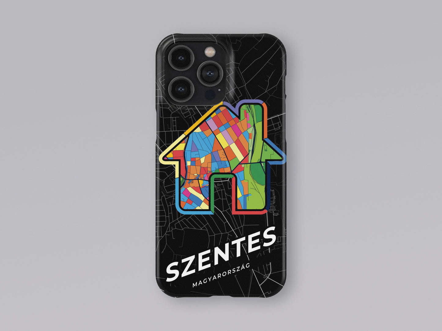 Szentes Hungary slim phone case with colorful icon 3