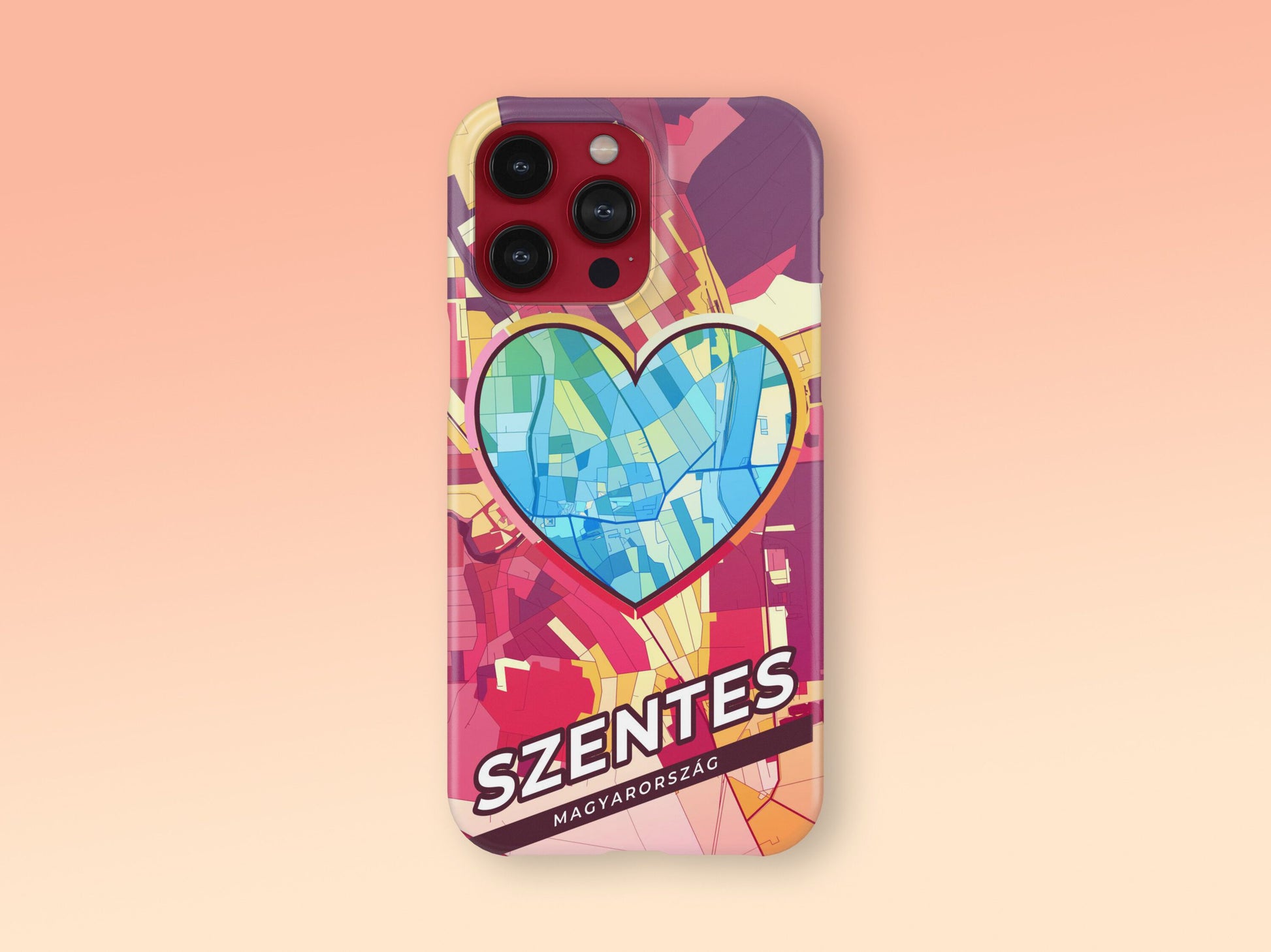 Szentes Hungary slim phone case with colorful icon 2
