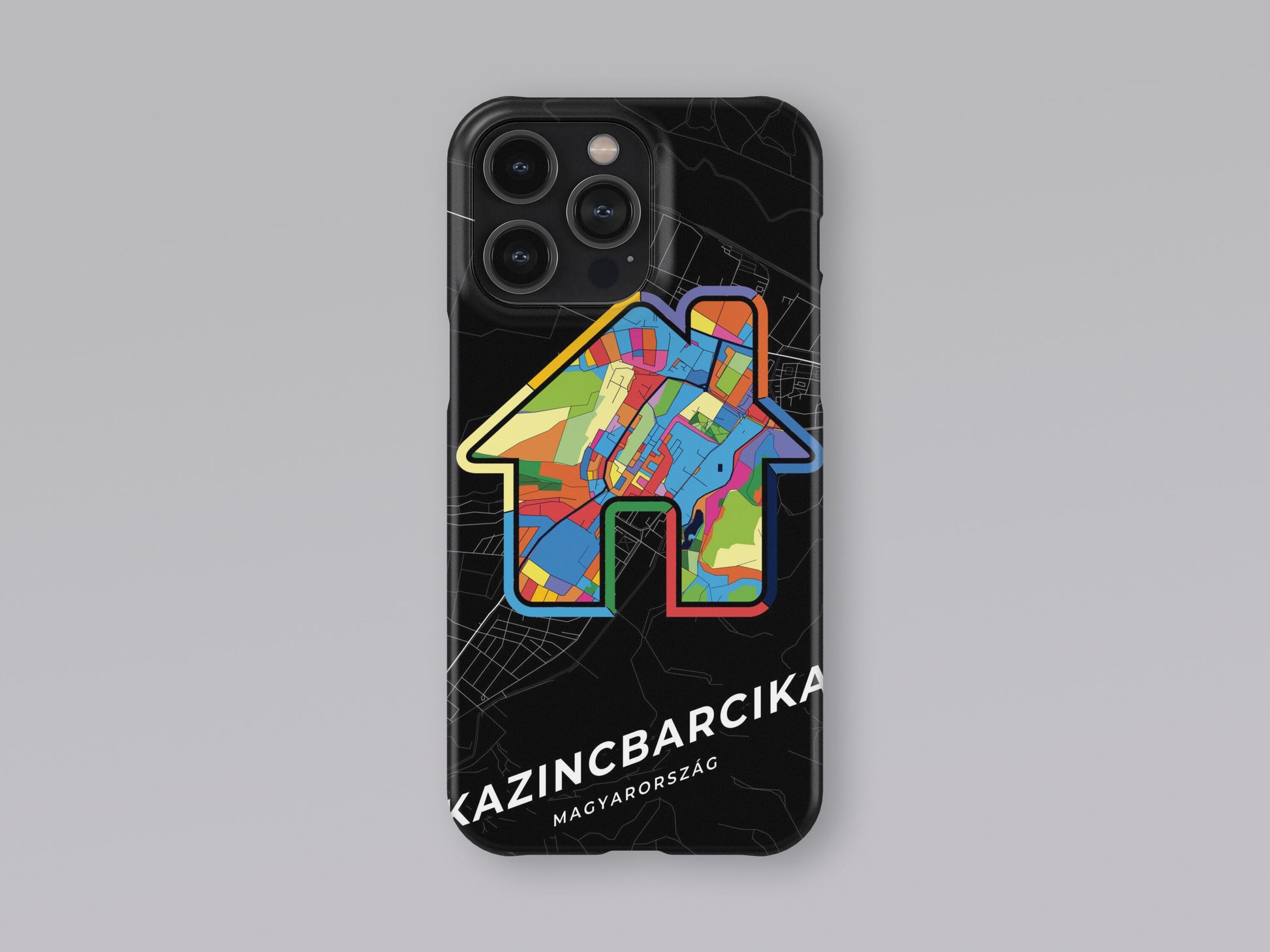 Kazincbarcika Hungary slim phone case with colorful icon. Birthday, wedding or housewarming gift. Couple match cases. 3