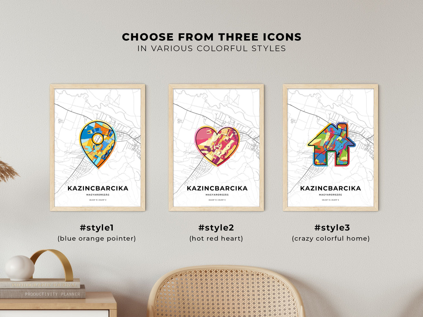 Kazincbarcika Hungary maps with colorful icons
