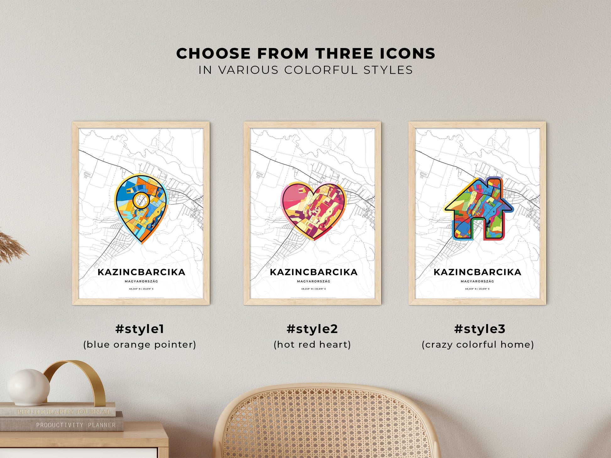Kazincbarcika Hungary maps with colorful icons
