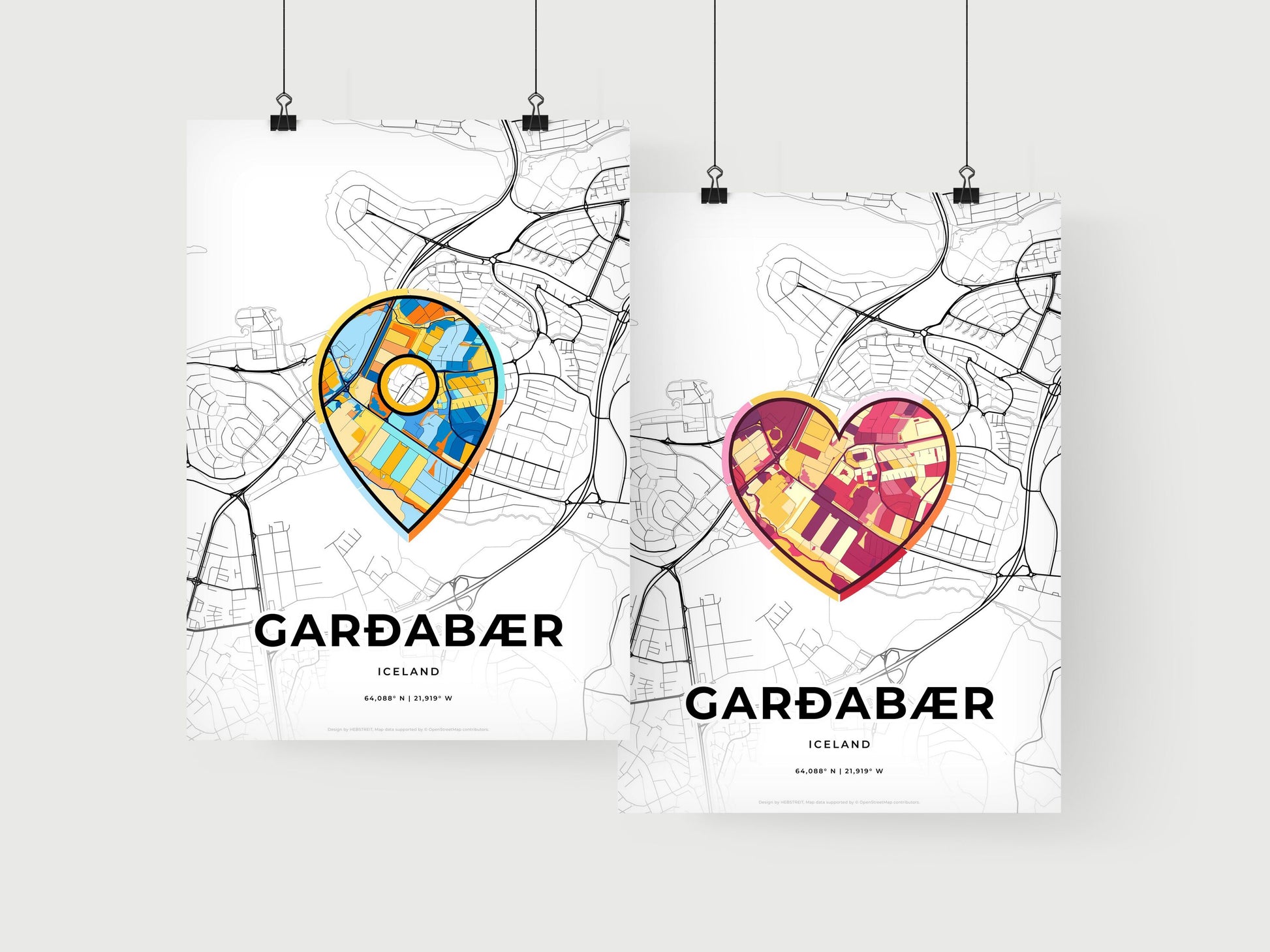Garðabær Iceland art print for couples