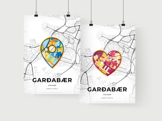 Garðabær Iceland art print for couples
