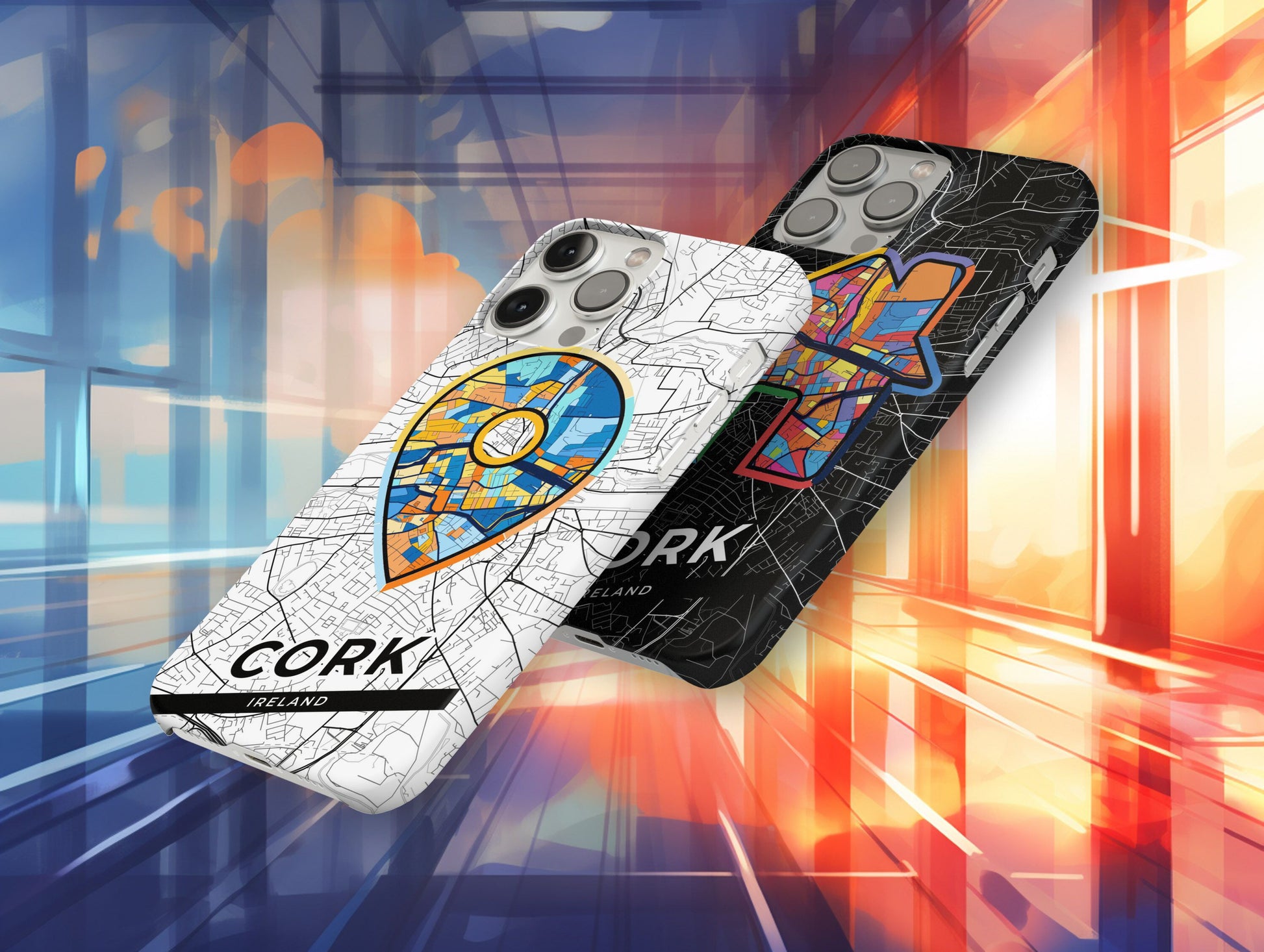 Cork Ireland slim phone case with colorful icon. Birthday, wedding or housewarming gift. Couple match cases.