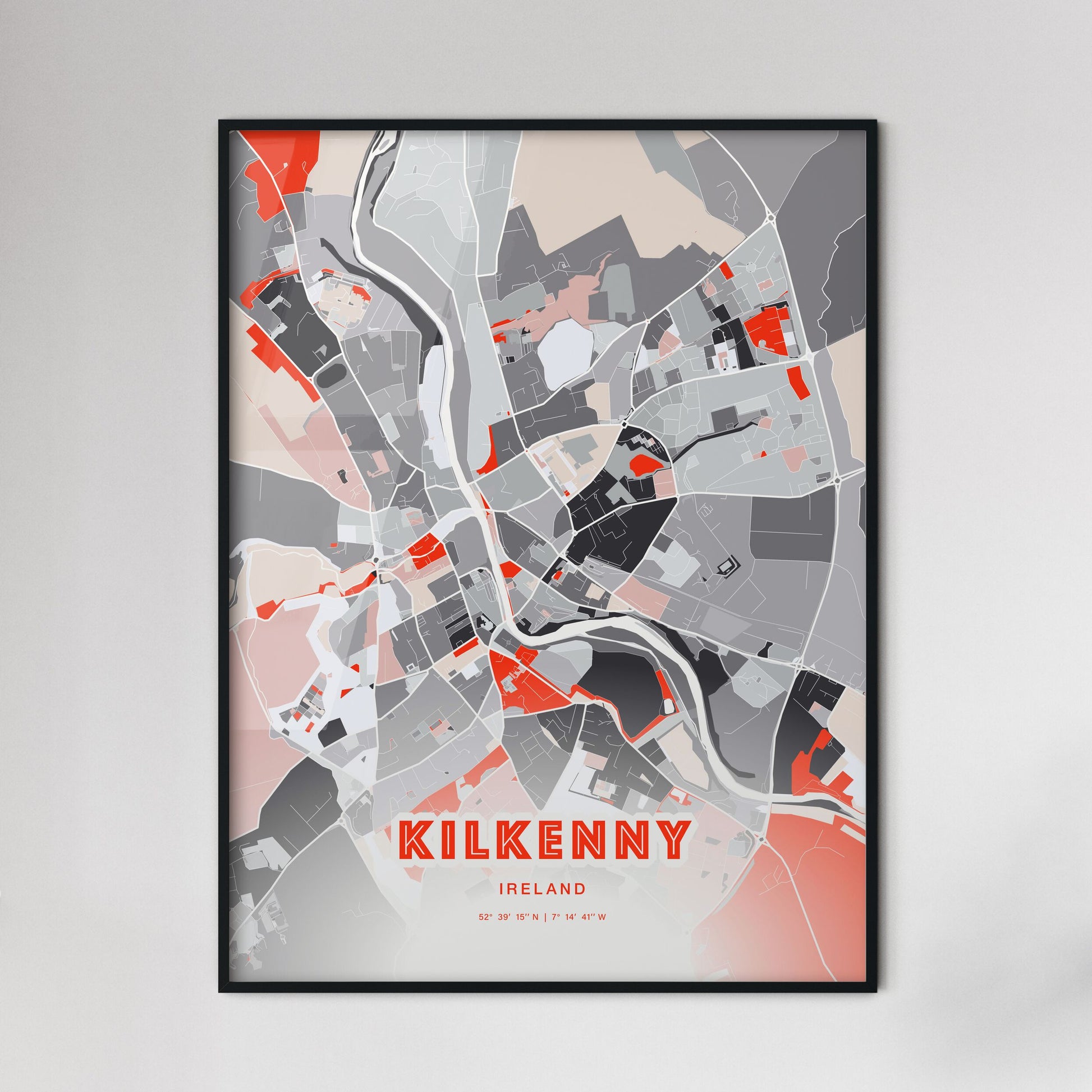 Colorful KILKENNY IRELAND Fine Art Map Modern