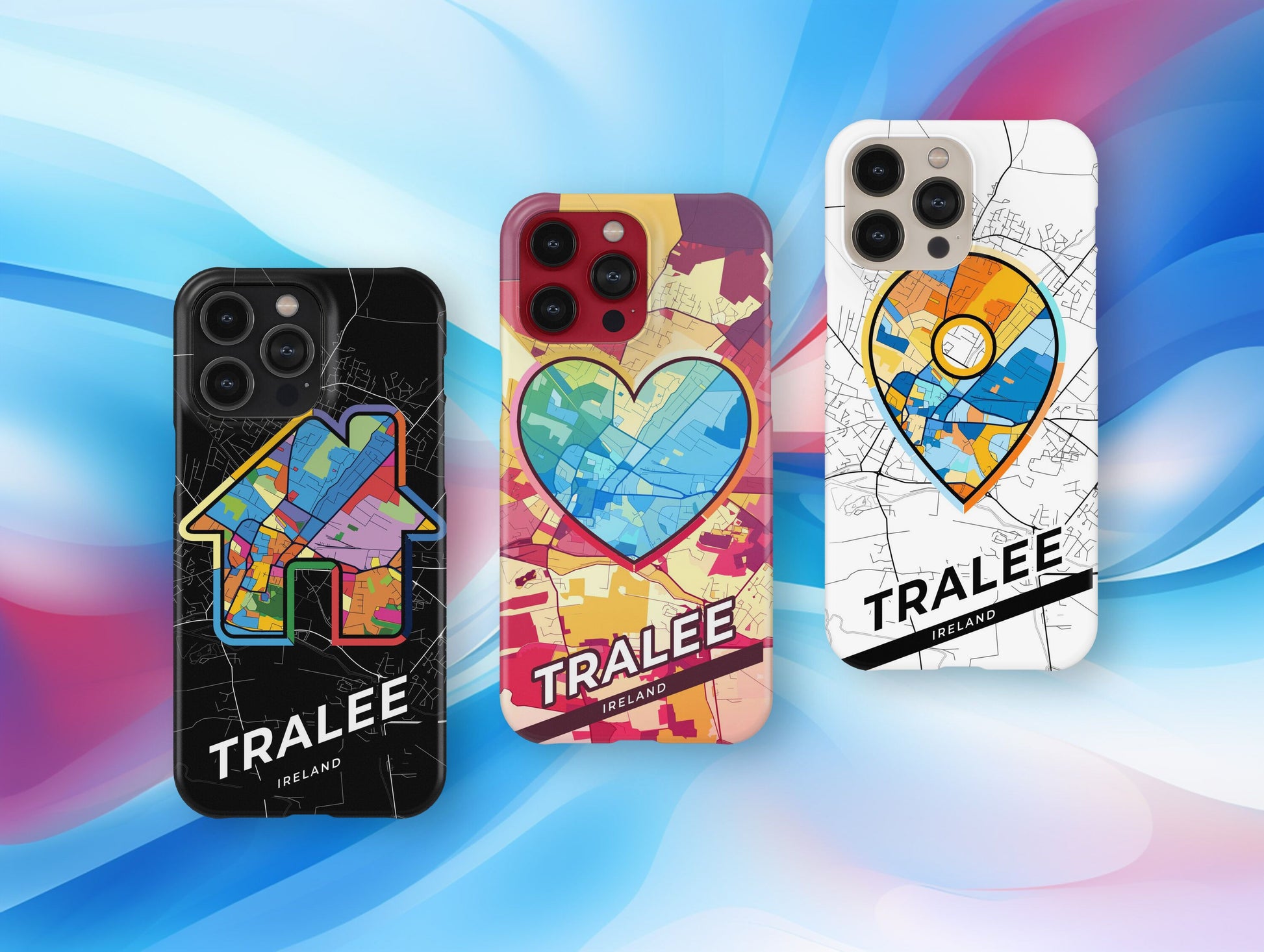Tralee Ireland slim phone case with colorful icon