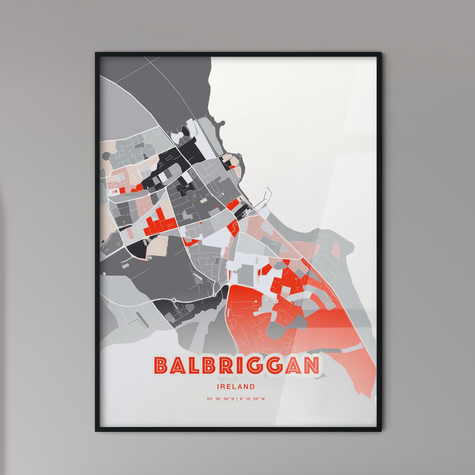 Colorful BALBRIGGAN IRELAND Fine Art Map Modern