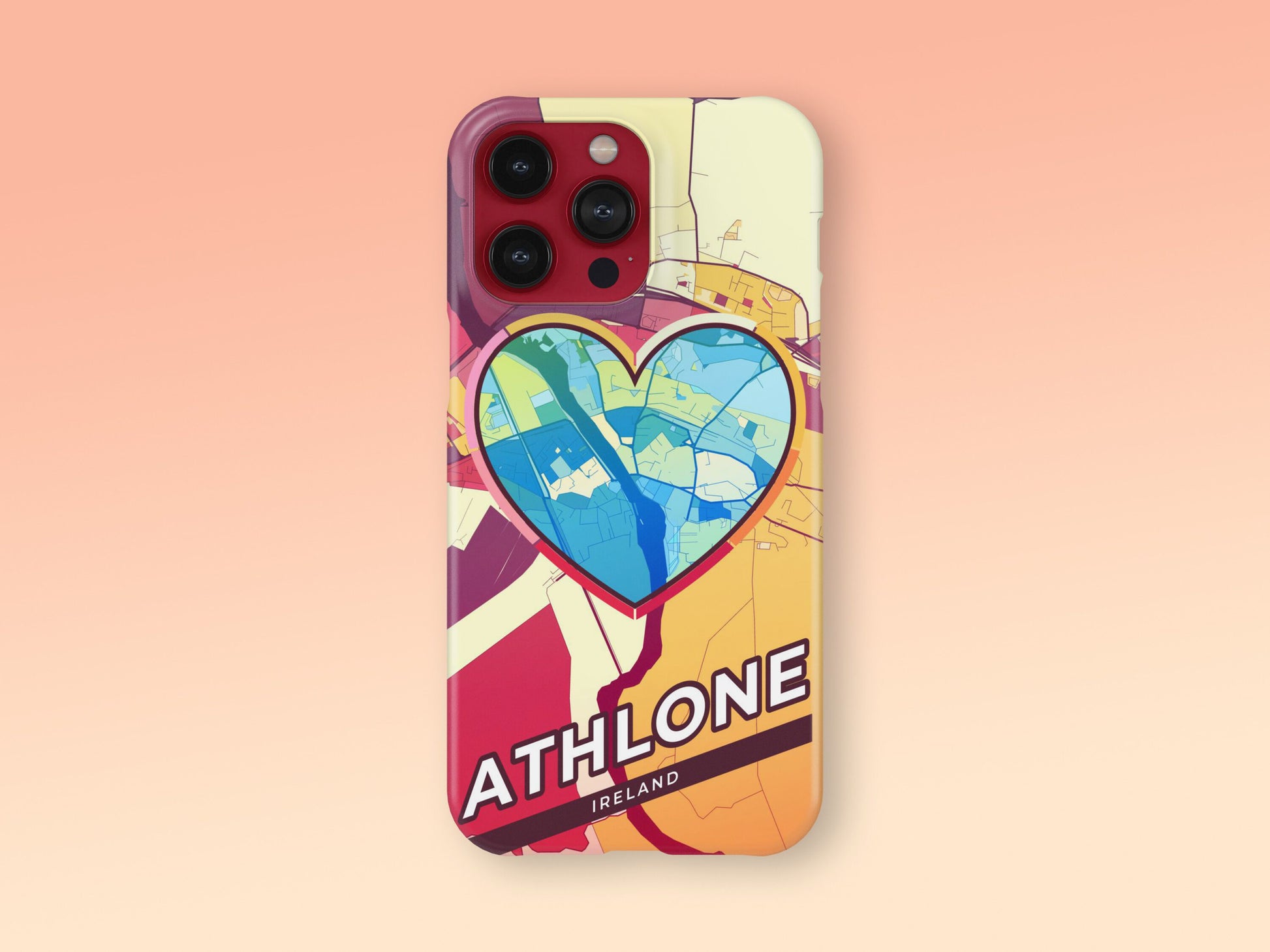 Athlone Ireland slim phone case with colorful icon. Birthday, wedding or housewarming gift. Couple match cases. 2