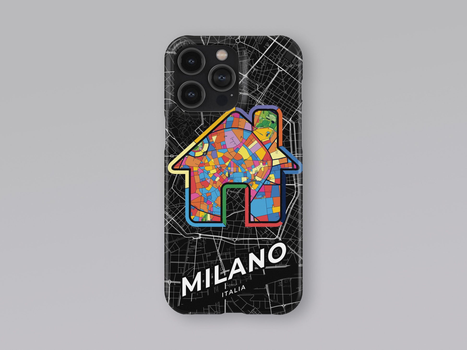 Milan Italy slim phone case with colorful icon 3
