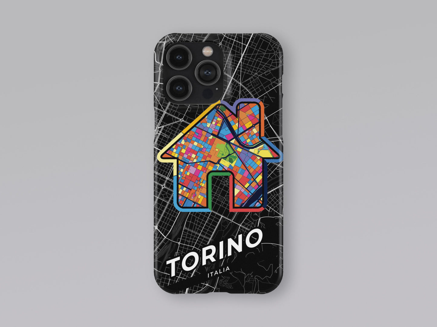 Turin Italy slim phone case with colorful icon 3